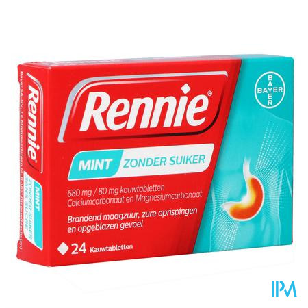 Rennie Mint S/sucre Comp A Croquer 24