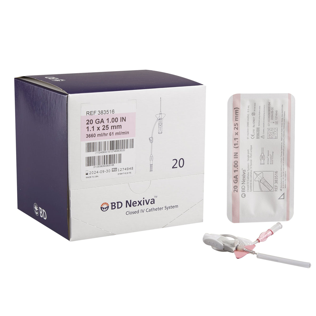Système de cathéter IV fermé - 20Gx32mm par 20 pièces