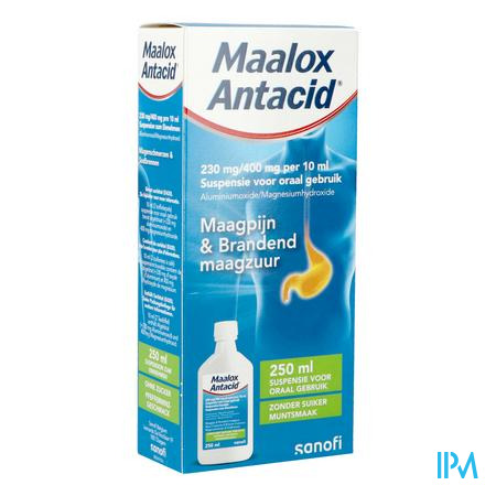 Maalox Antacid 230mg/400mg/10ml Susp Oraal 250ml